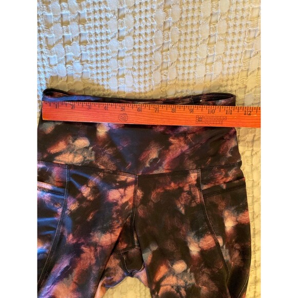 Old Navy Leggings Sz Small High-Rise Go Dry Tie Dye Pink Black Pockets Athletic - Picture 9 of 10